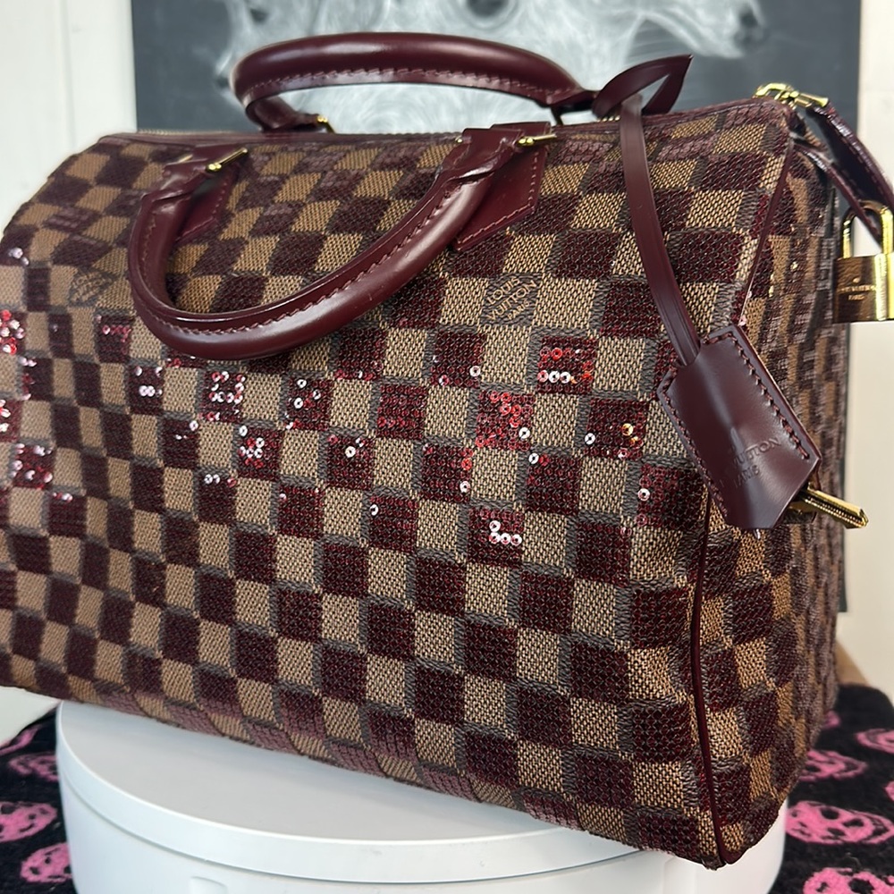 LOUIS VUITTON Damier Paillettes Speedy 30 Rouge limited edition - Picture 11 of 12